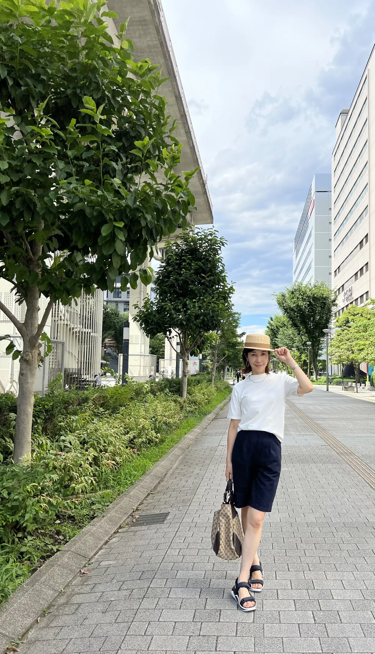 UNIQLOショートパンツとカンカン帽子の画像_3