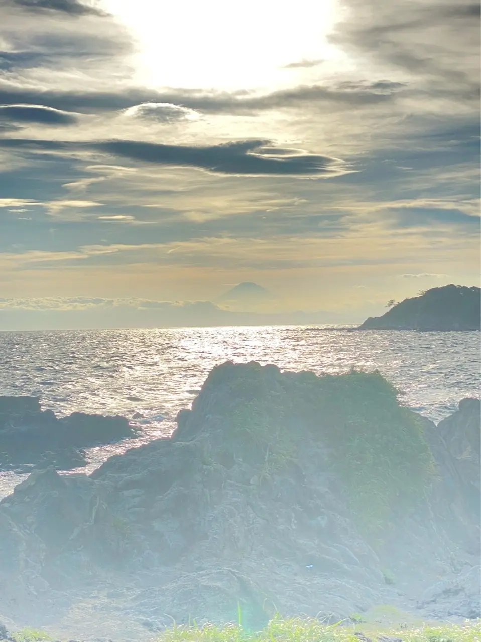 横須賀 ソレイユの丘 砂浜からの夕日