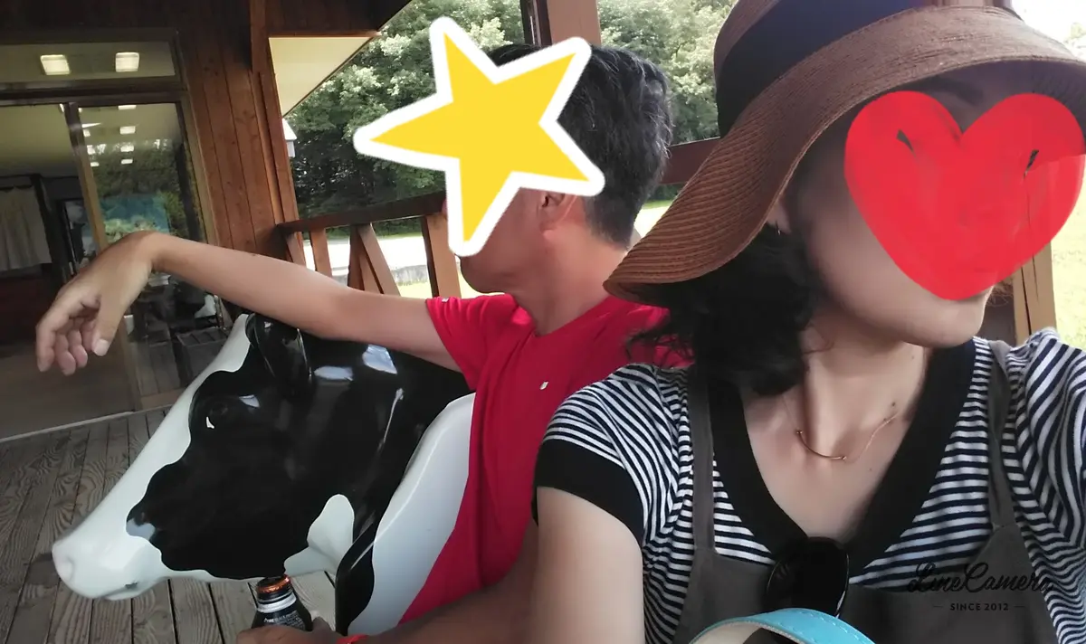 小岩井農場　牛のベンチで休憩