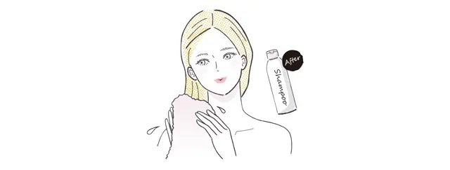 「トリートメントを髪になじませるための基本は、水気をしっかりきること。私はシャンプー後にタオルドライ。このひと手間で変わります」（伊熊さん）