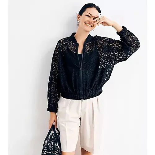 MOGA×eclat 【戸野塚かおるさん別注】レースブルゾン ￥46,200