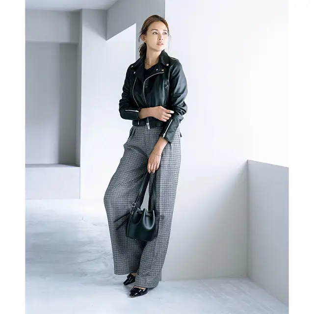 腰高タックパンツ