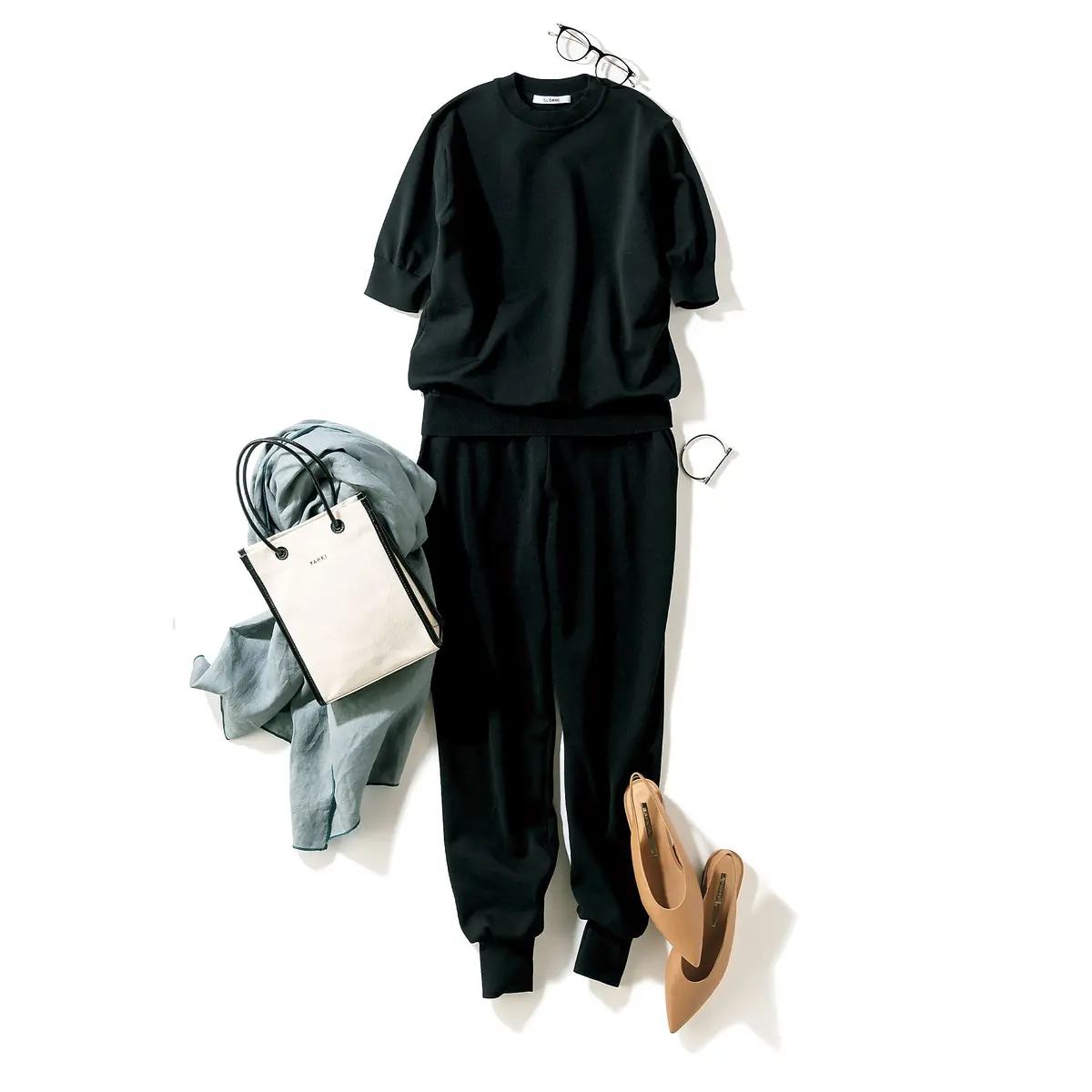 宮崎桃代×SLOANE 五分袖ニットプルオーバー