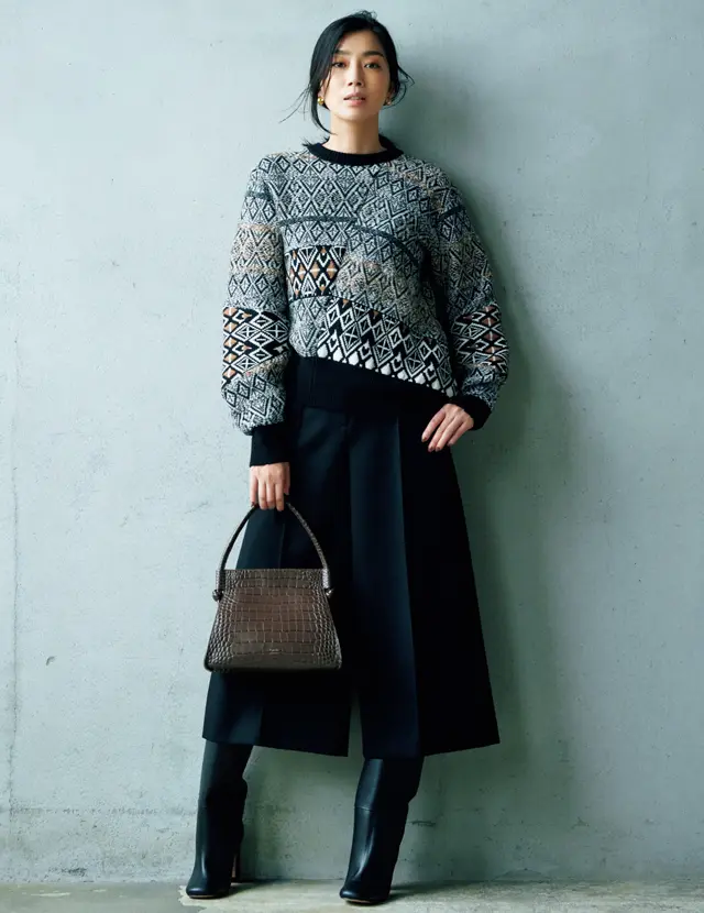 シクラスのジャカードニットコーデのゆうき