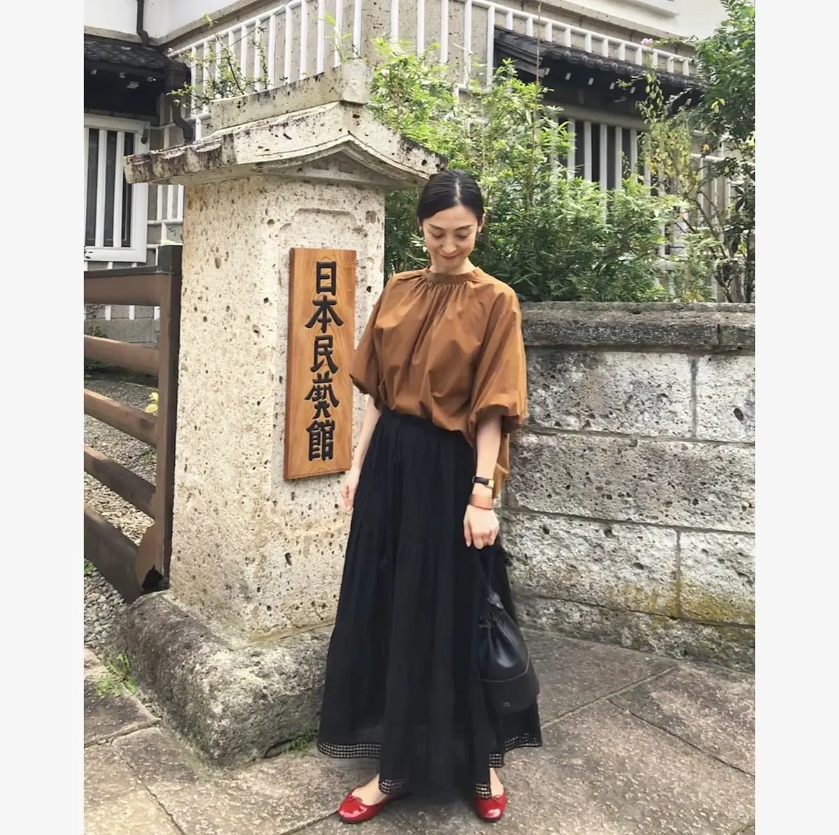 レーススカート＋ゆったりトップスで、日本の画像_5