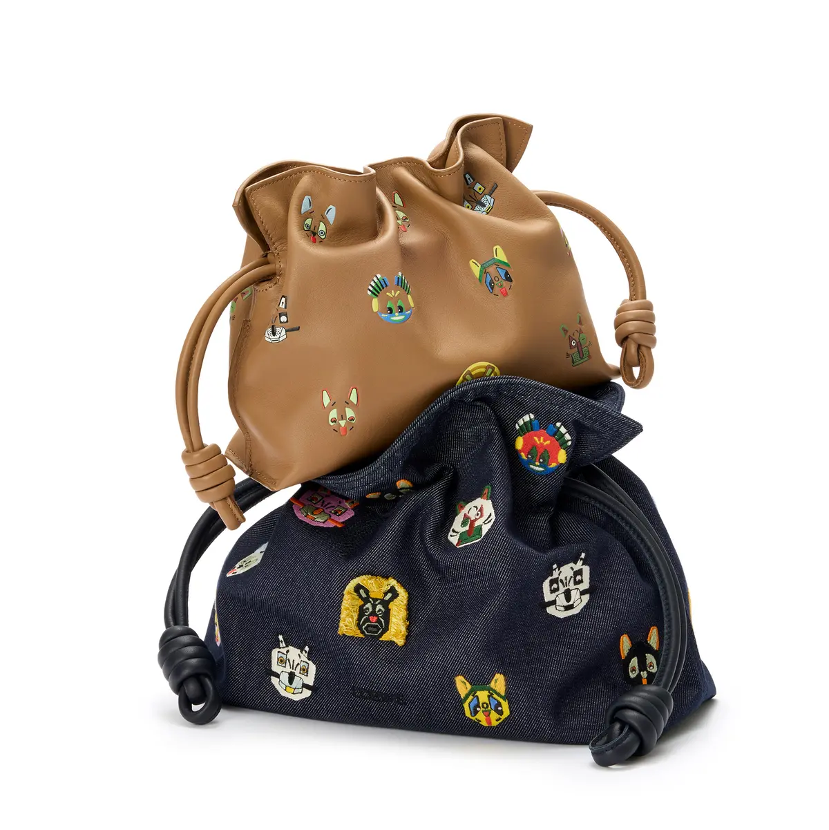 ロエベ　キャッツ フラメンコクラッチ ミニ(キャメル)とキャッツ フラメンコクラッチ(ブルー)