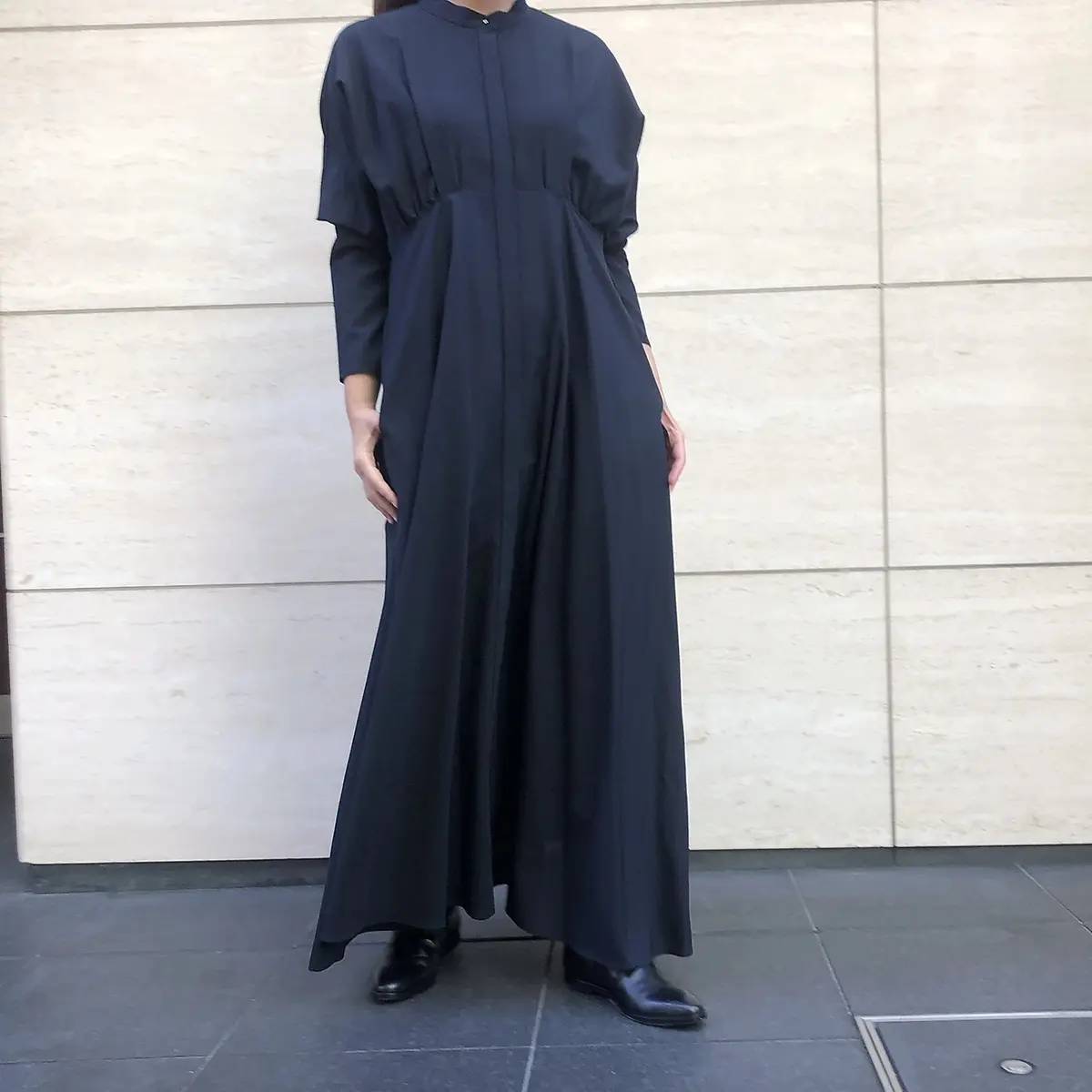 5.Curensology×eclat 切り替えスタンドカラーワンピース