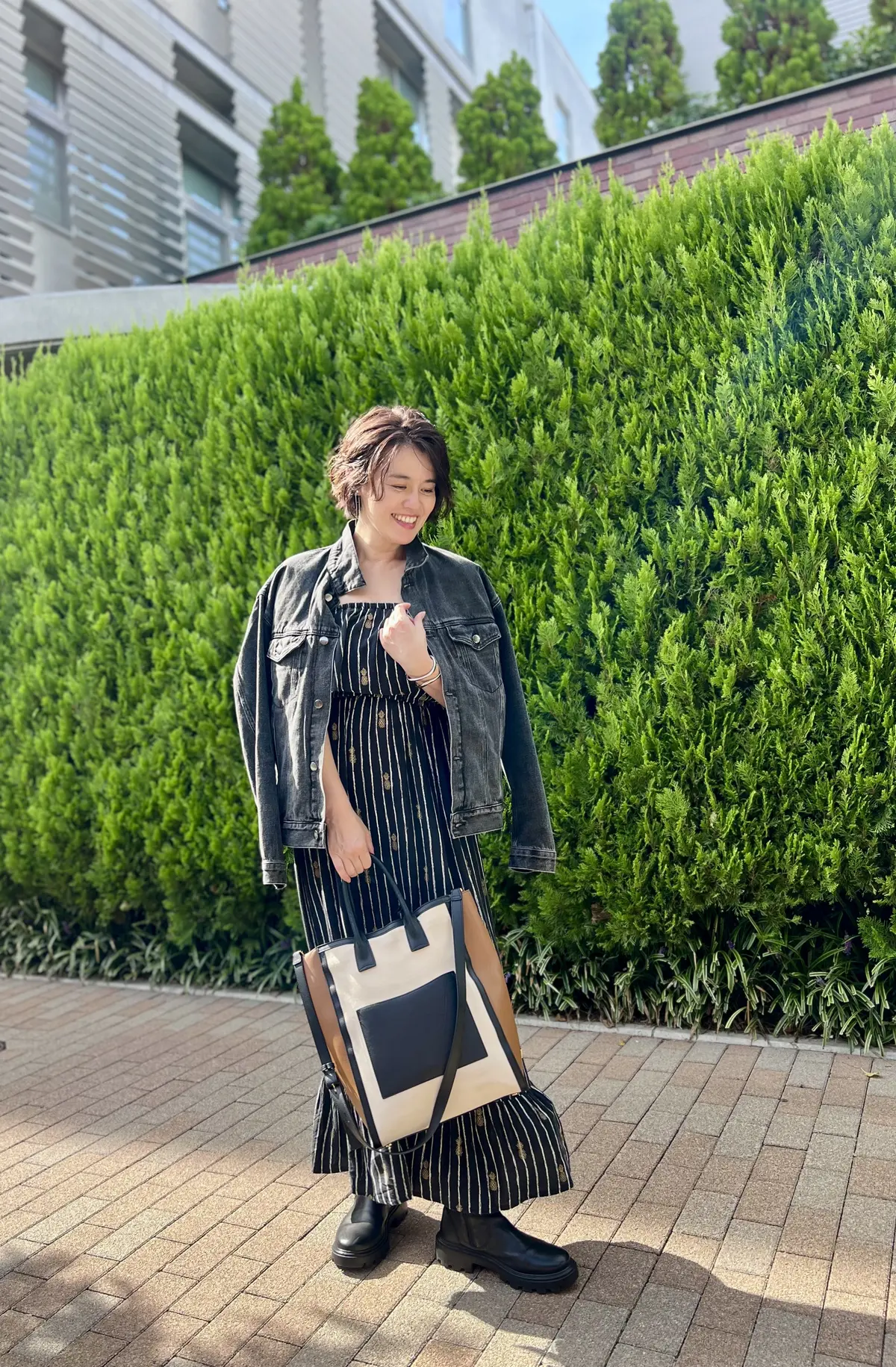 大人のデニムジャケット　ブラックデニム　水口宜子　エクラ華組水口宜子さん