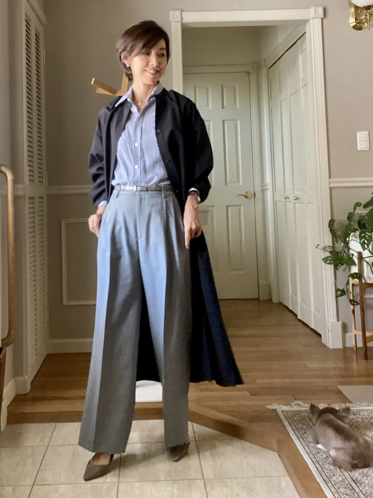 E by eclat バンドカラーワンピの画像_4