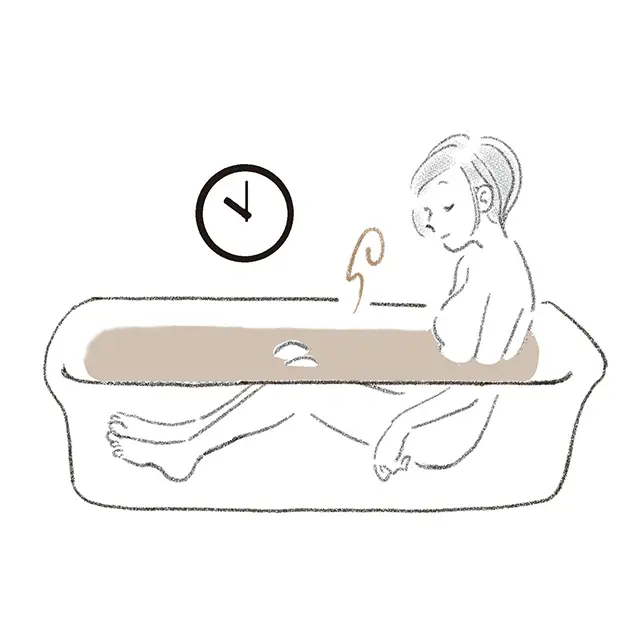 寝る1時間前に、 ぬるめのお風呂を
