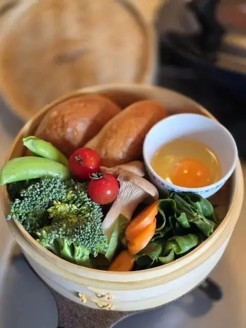 ベーグルと野菜のせいろ蒸し