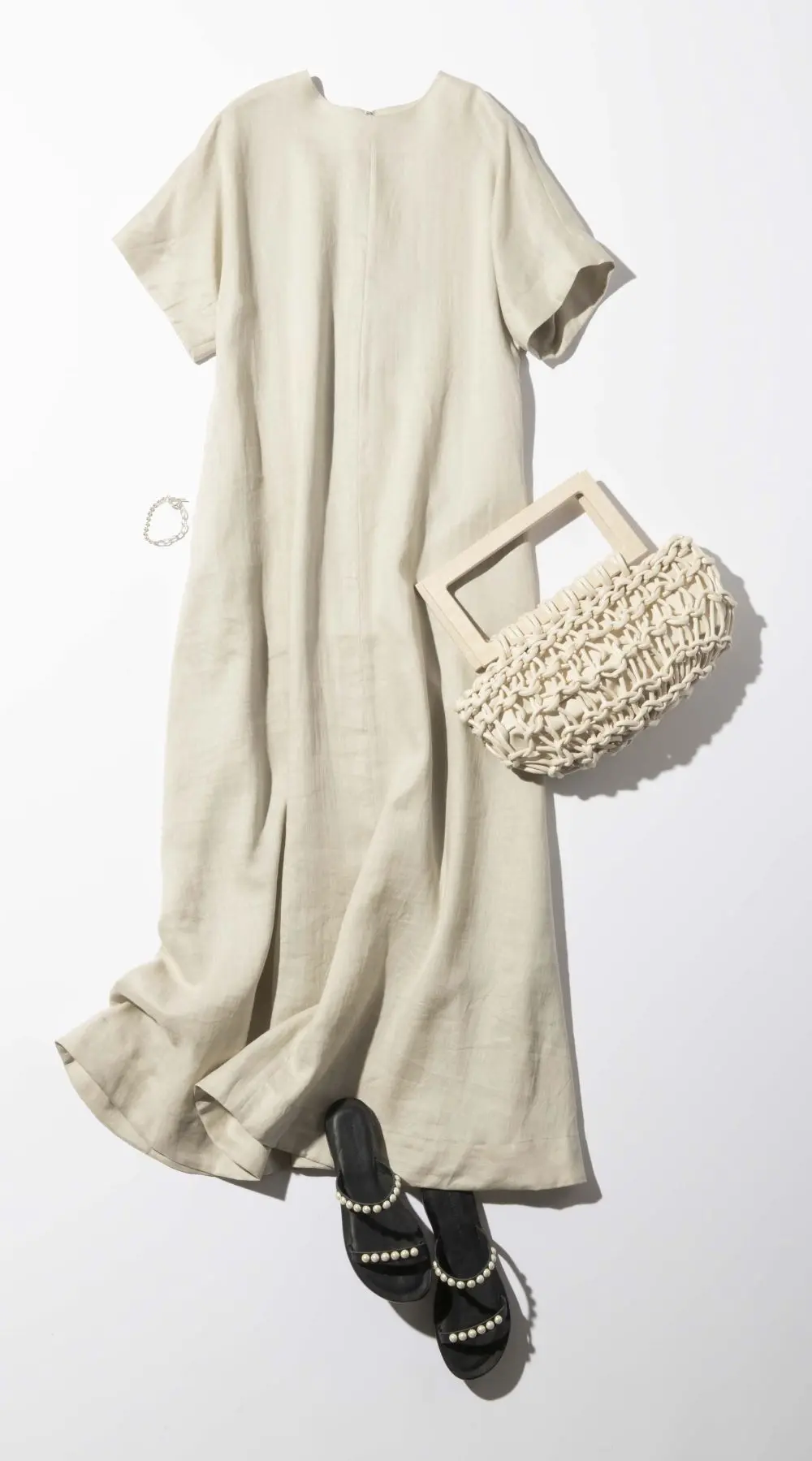 池田奈加子×SACRA リネンボイルワンピース ￥39,600