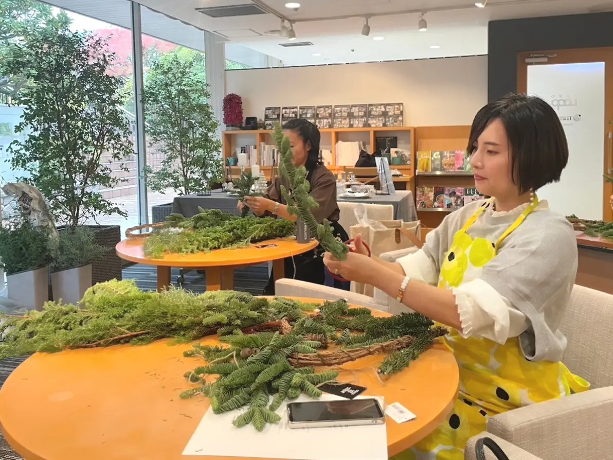 クリスマスリース、ハート型リース、二子玉川、玉川高島屋、マーサーブランチ、二子玉川ランチ