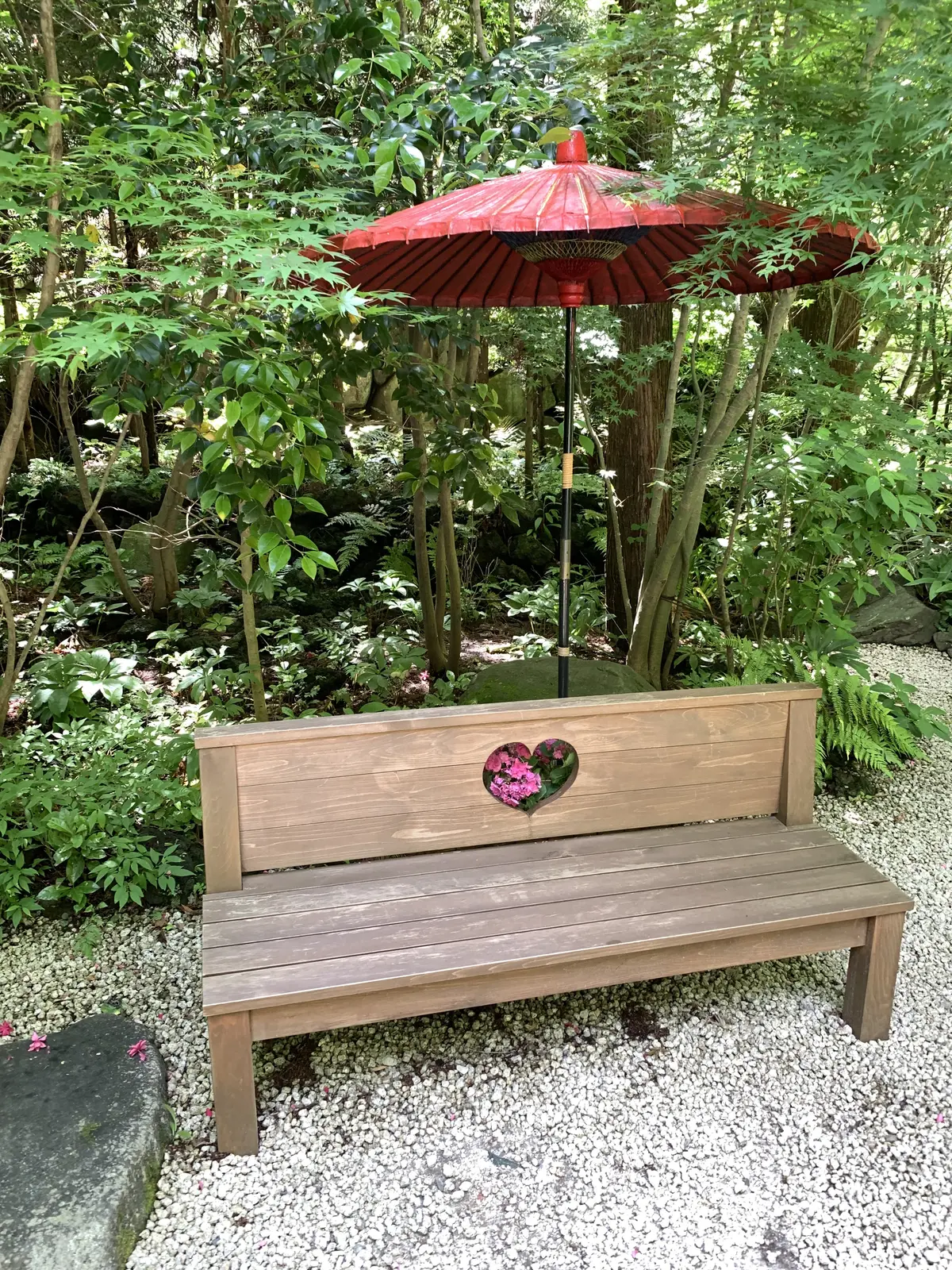 紫陽花　あじさいハート型　椅子　