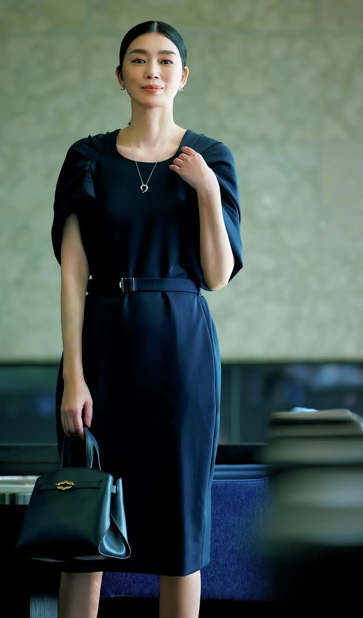 ジャージー素材でもきれい見えがかなう万能ワンピース