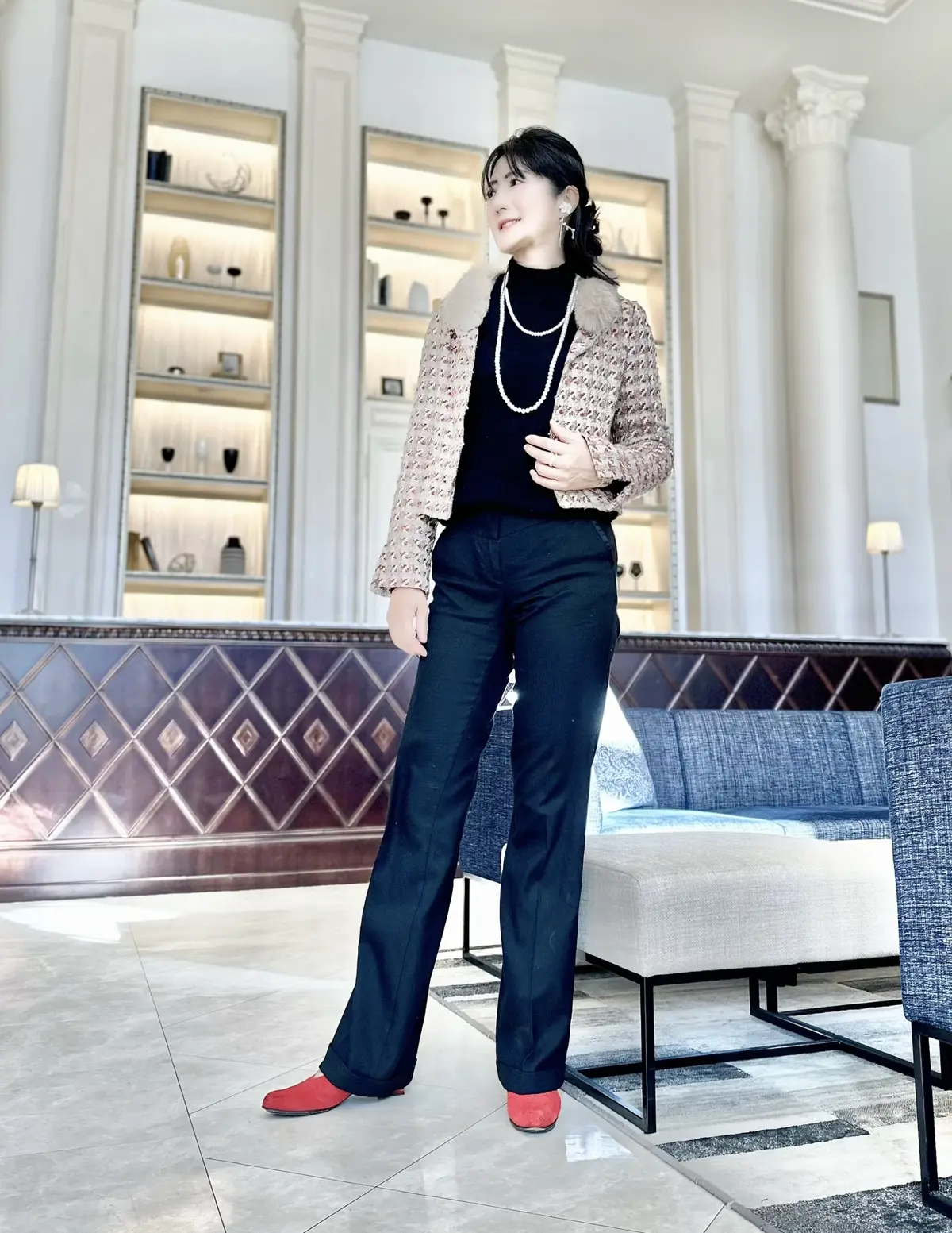 ツィードジャケットで、麻布和風フレンチ&の画像_2