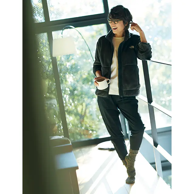 富岡佳子　ノースフェイスのフリースを10年以上、愛用しています。