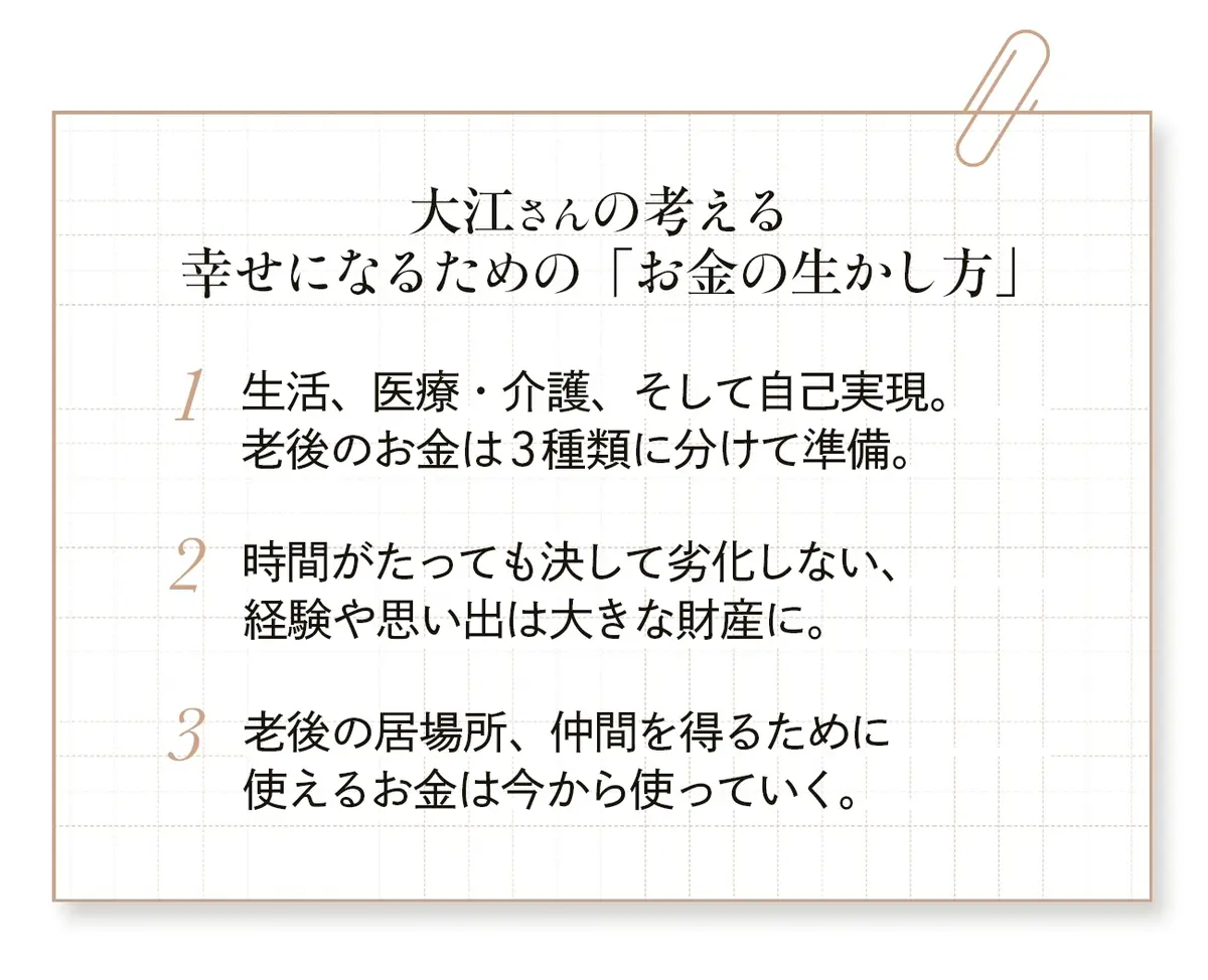 50代　お金　マネープラン　投資　積立　おすすめ　確定拠出年金アナリスト　大江加代さん　幸せになるための「お金の生かし方」