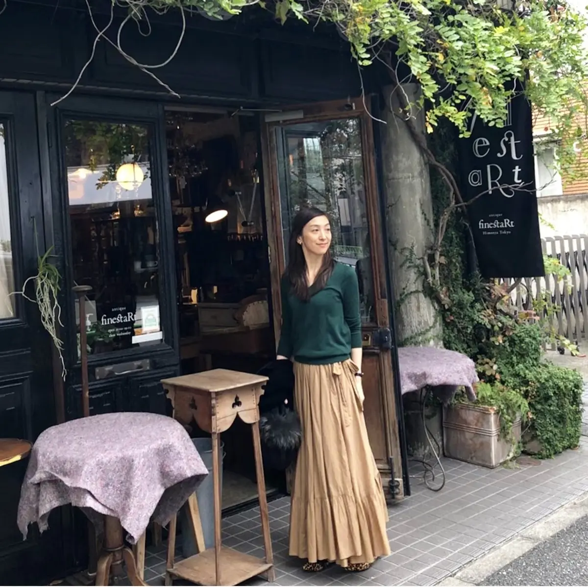 グリーンVニットで、都立大cafeぶらぶの画像_5