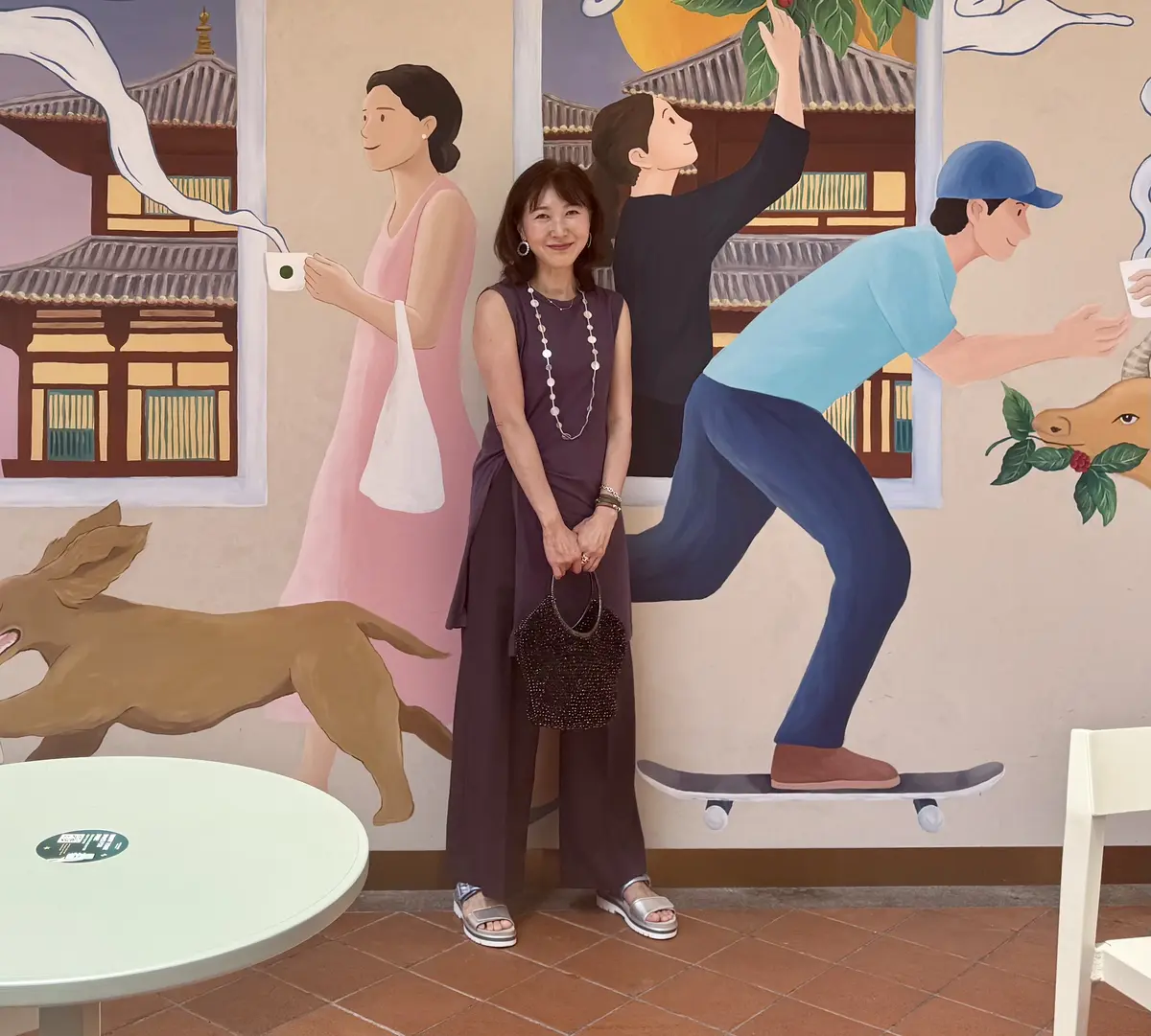 スタバでお茶コーデ