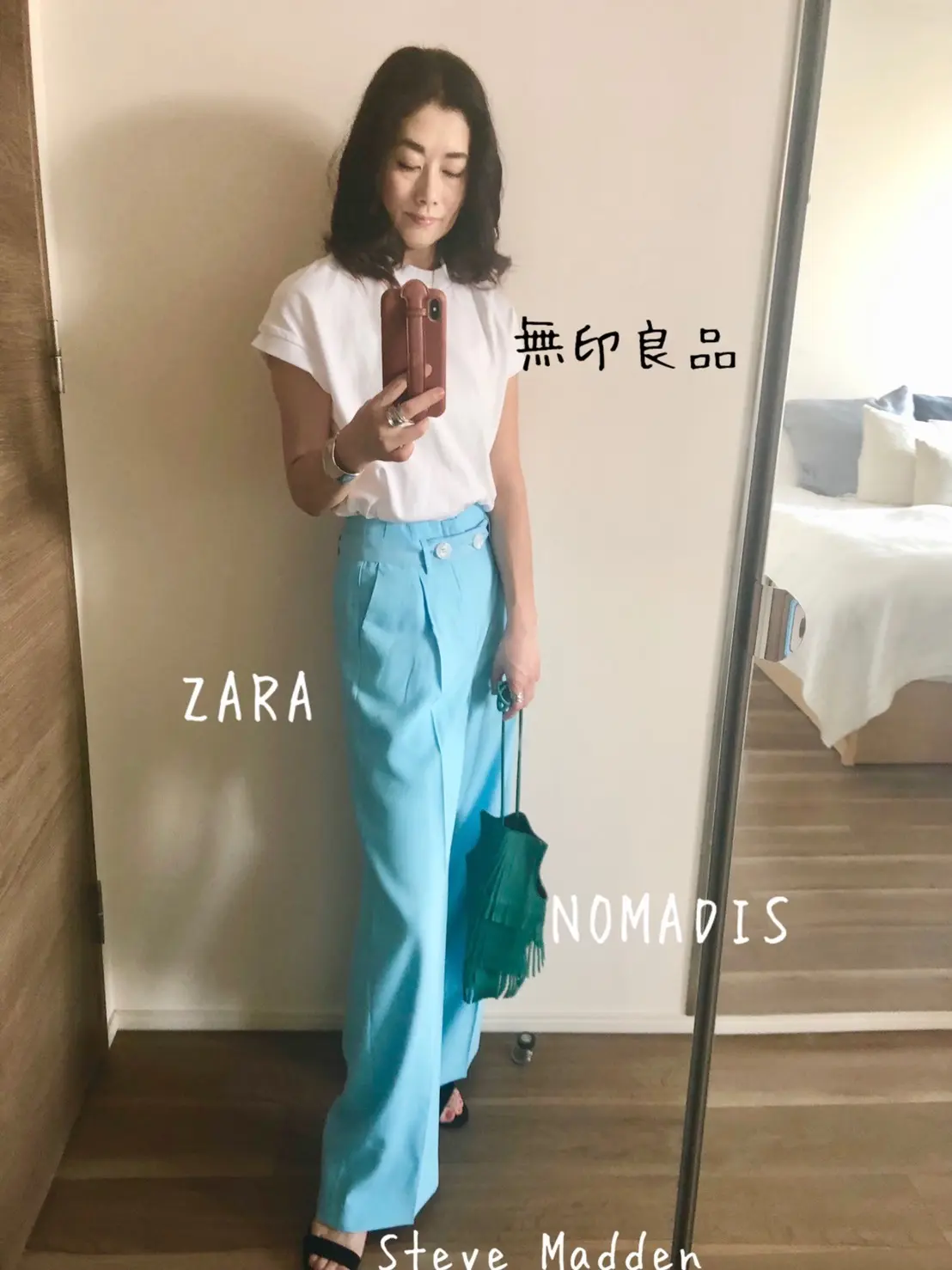 夏のプチプラ、ブルーグリーン系コーデ5日の画像_3