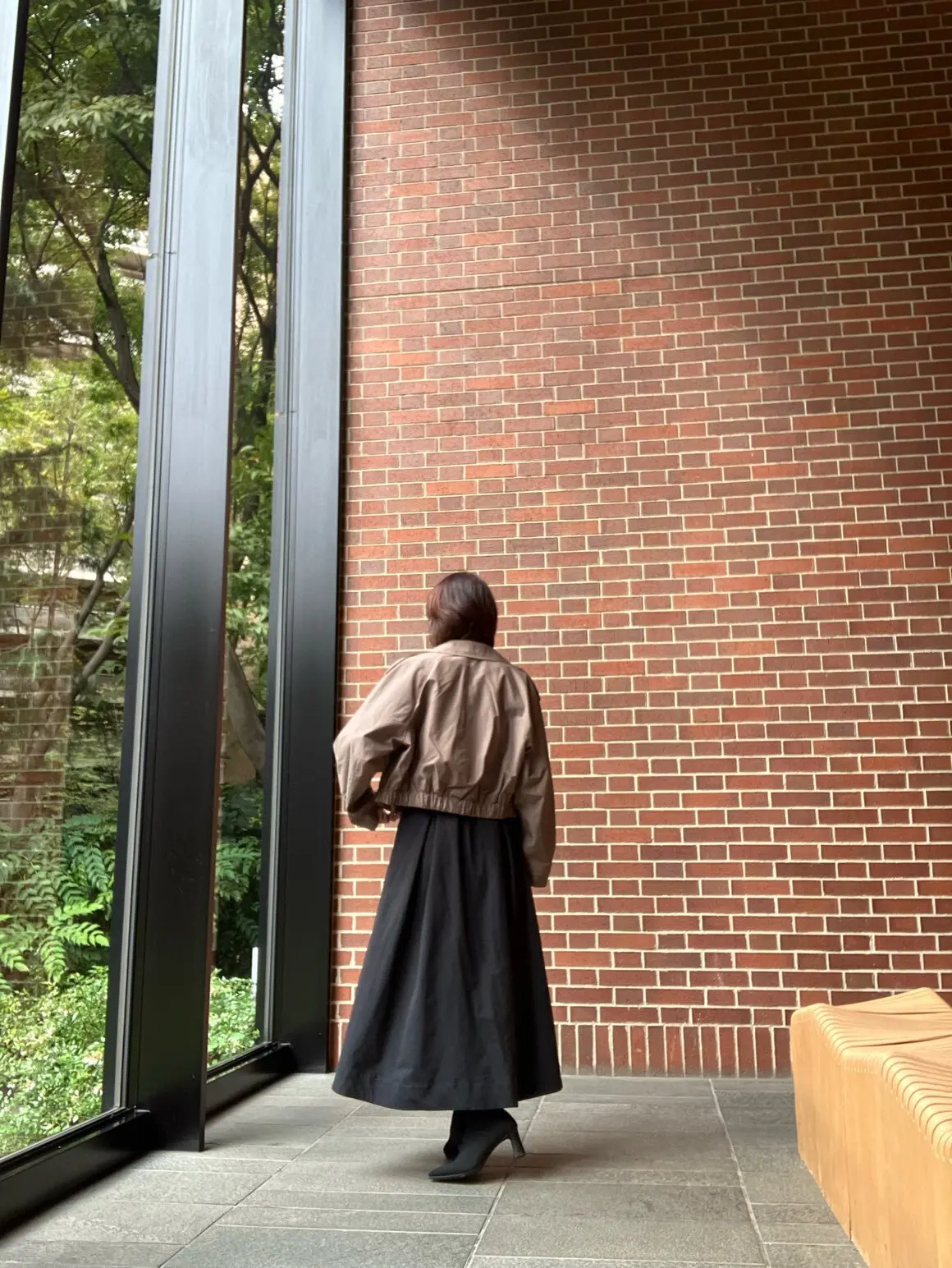 ショートトレンチコート by rokh  はおりもの　GU 50代秋服　 デニム　ブラックコーデ　パンツコーデ　ロングスカートコーデ　ワンピース　トレンチコート　カーキ色　カーキコーデ