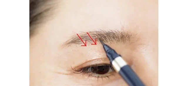 毛の密集している部分はノーリキッドでOK。薄くまばらな部分だけ、スッスッと毛先で描き足す。