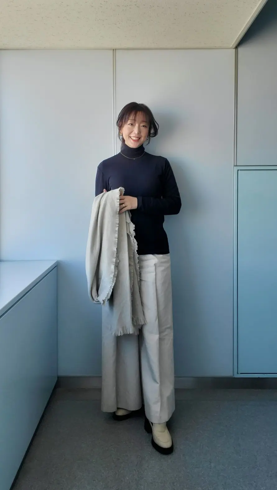 冬のおしゃれの寒さ対策は、ユニクロのカシの画像_1