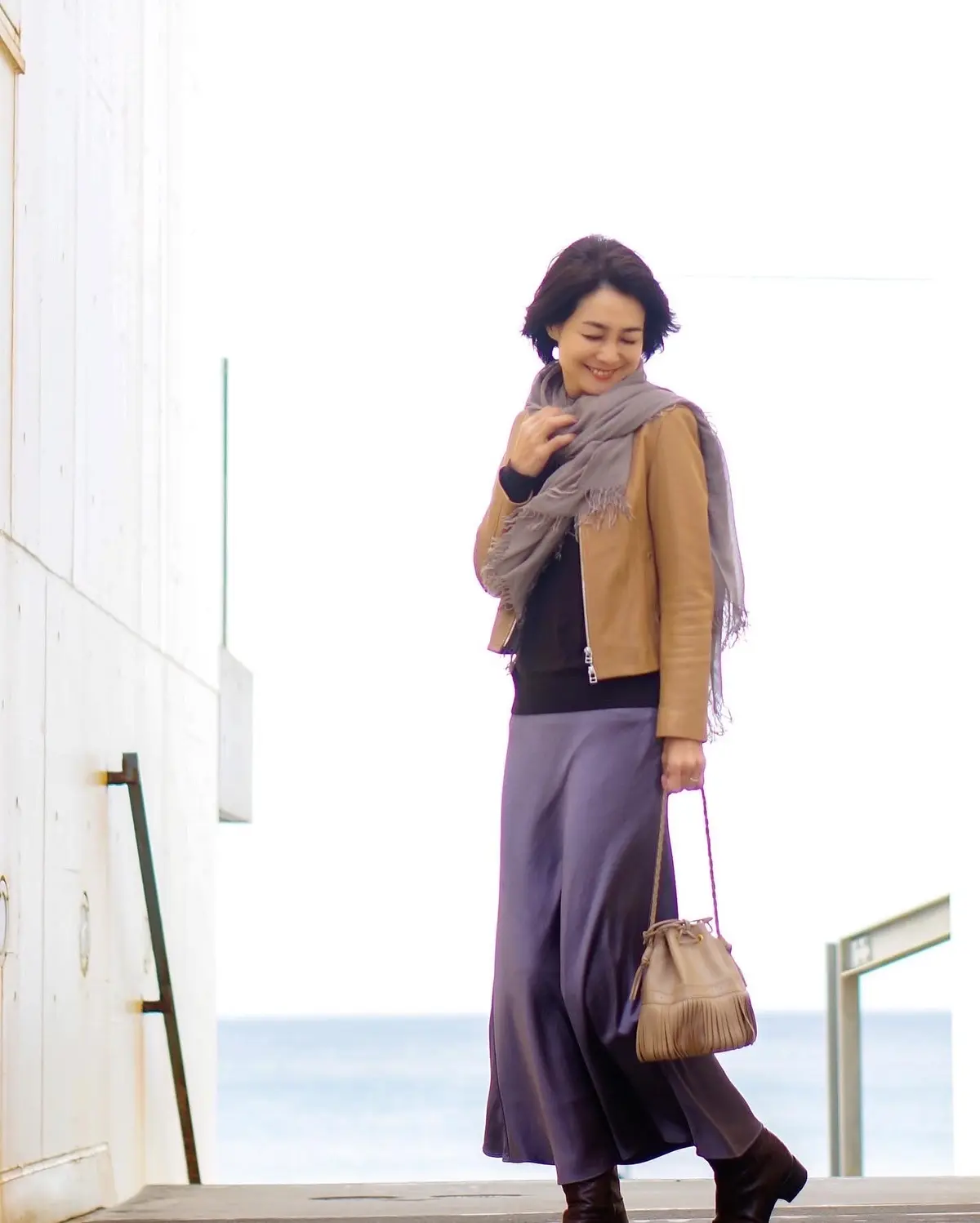 サテンロングスカートを履いて鎌倉デート❤の画像_6