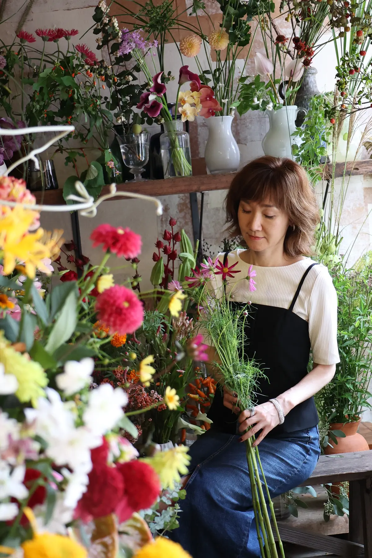 久々の花活♪秋色のお花の中で〝花屋で写真の画像_7