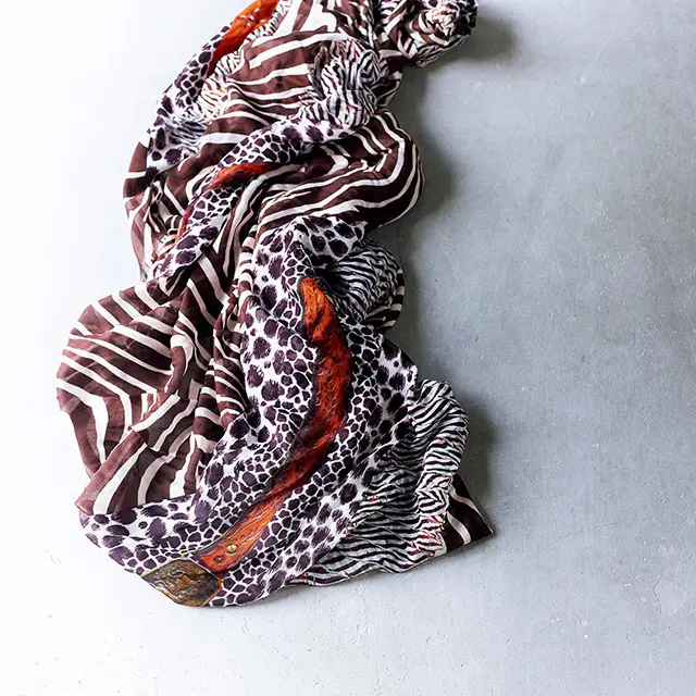 ヒョウ柄ゼブラ柄ミックスストール