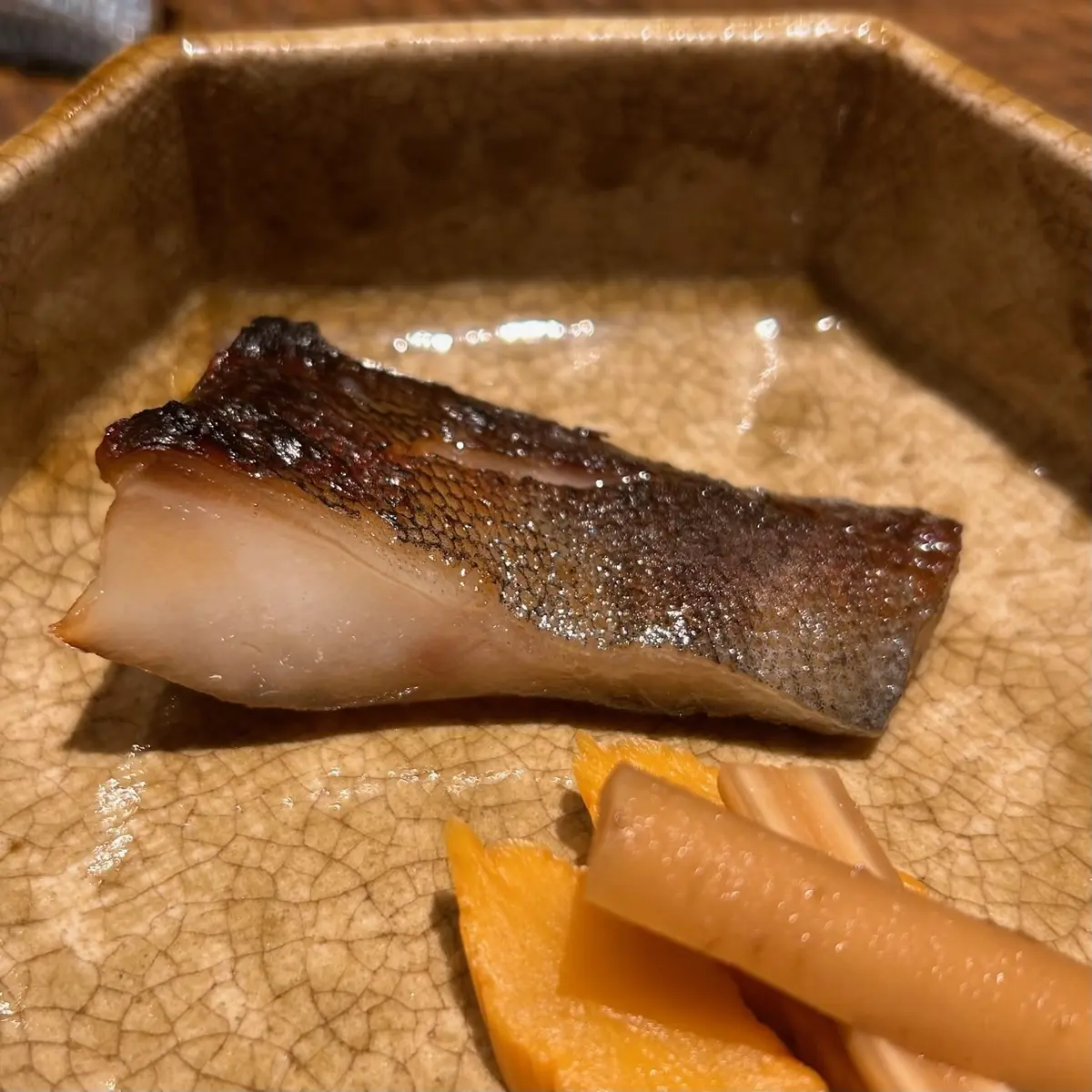 銀鱈西京漬　山牛蒡