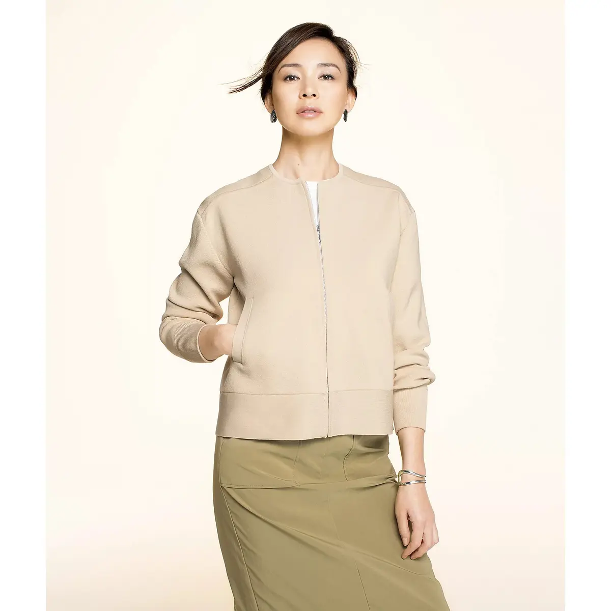 E by éclat ミラノリブニットブルゾン