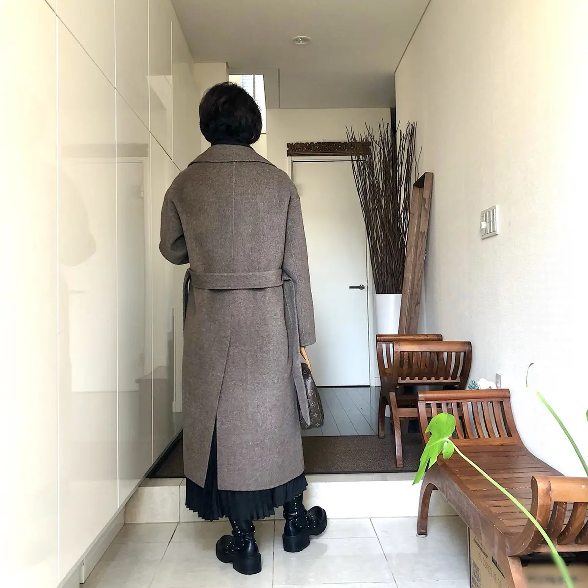 ココアミックスカラーのロングコートの画像_2