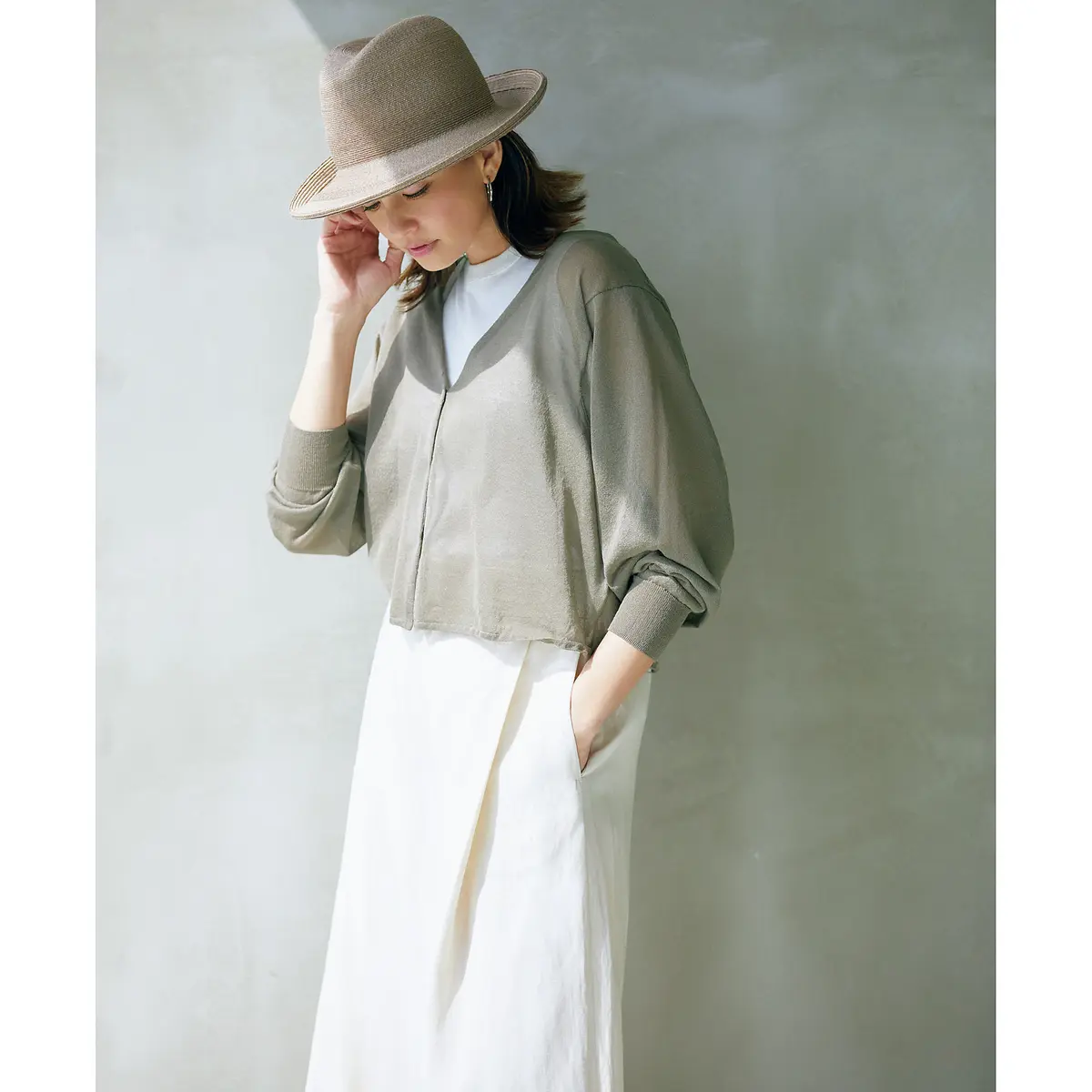 TICCA×éclat ドルマンVカーディガン