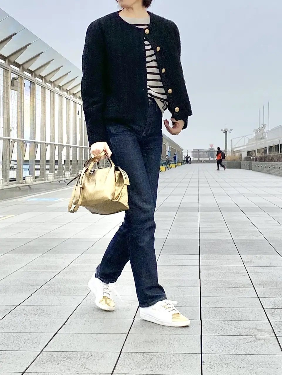 ZARA黒ツイードジャケットコーデ②