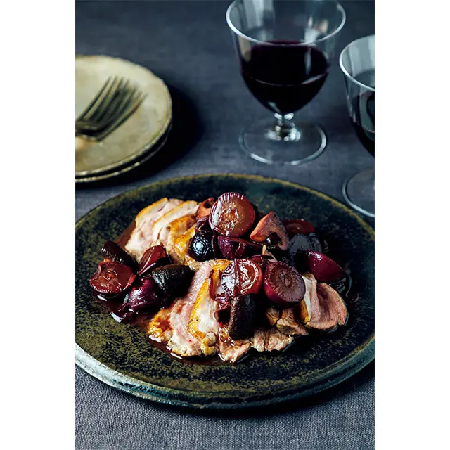 鴨のソテー きのことぶどうのソース