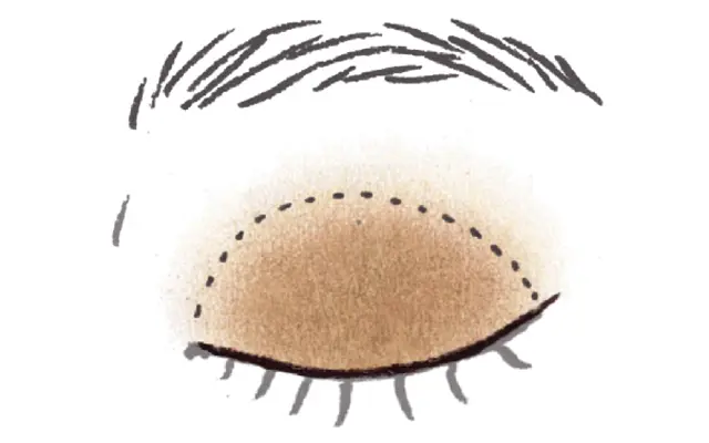 ブラウンのワントーンで立体的な目もと《1》色みの違うブラウンを2色重ねて奥行きとニュアンスを