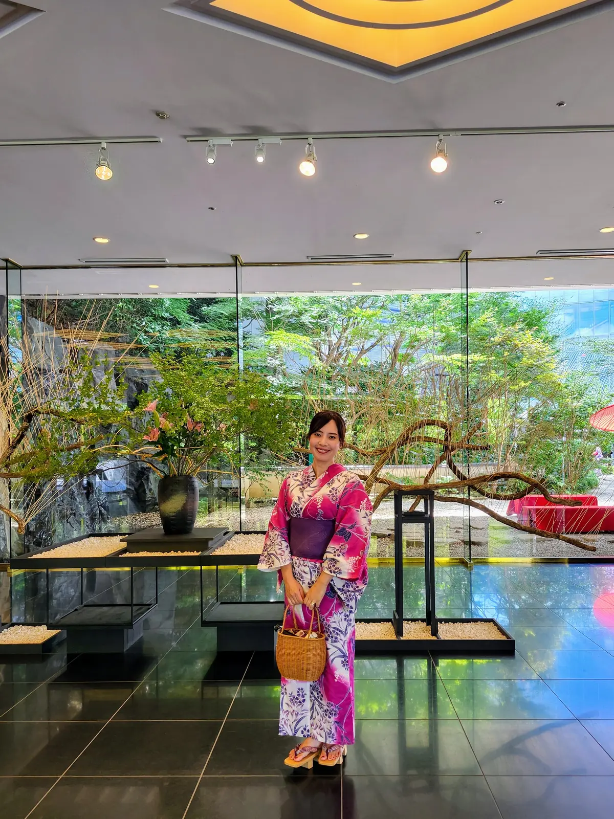 目黒雅叙園、9月閉館、ホテルラウンジ、浴衣、日本庭園、あんみつ、パンドラ、下駄、40代浴衣、40代ファッション、骨格ストレート