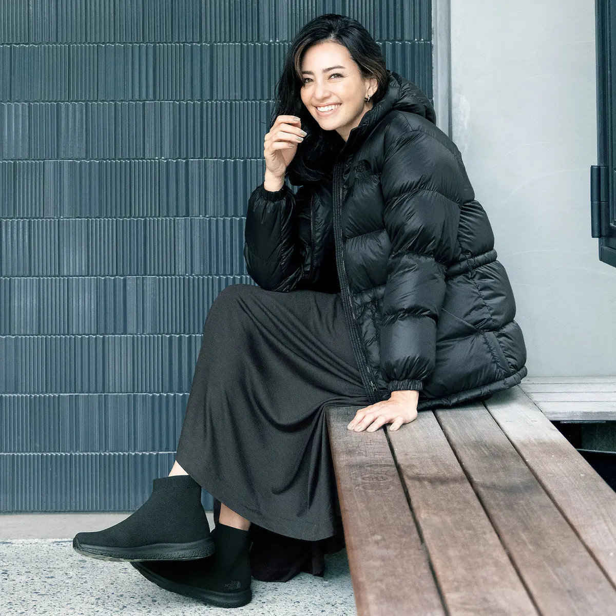 THE NORTH FACE 撥水ニットハイカットスニーカー