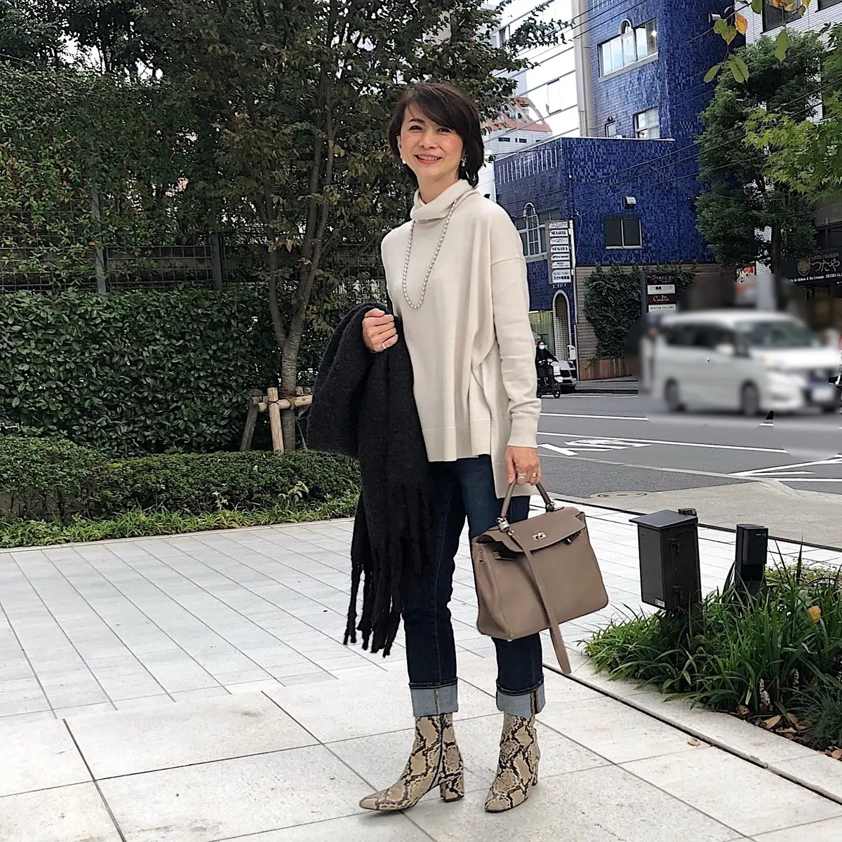 華組 近藤和子さん　ショートブーツコーデ