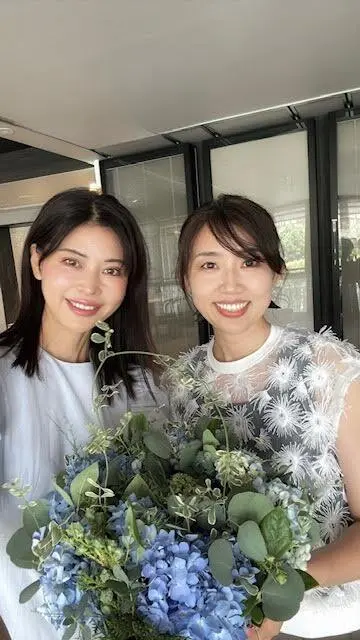 紫陽花と一緒に