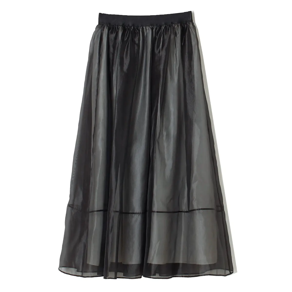 E by eclat オーガンジー裏配色タックスカート