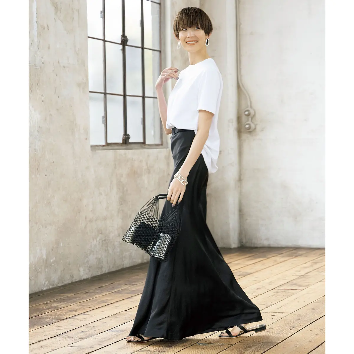 CROCE CROSS×éclat 極上コットンゆるやかAラインTシャツ