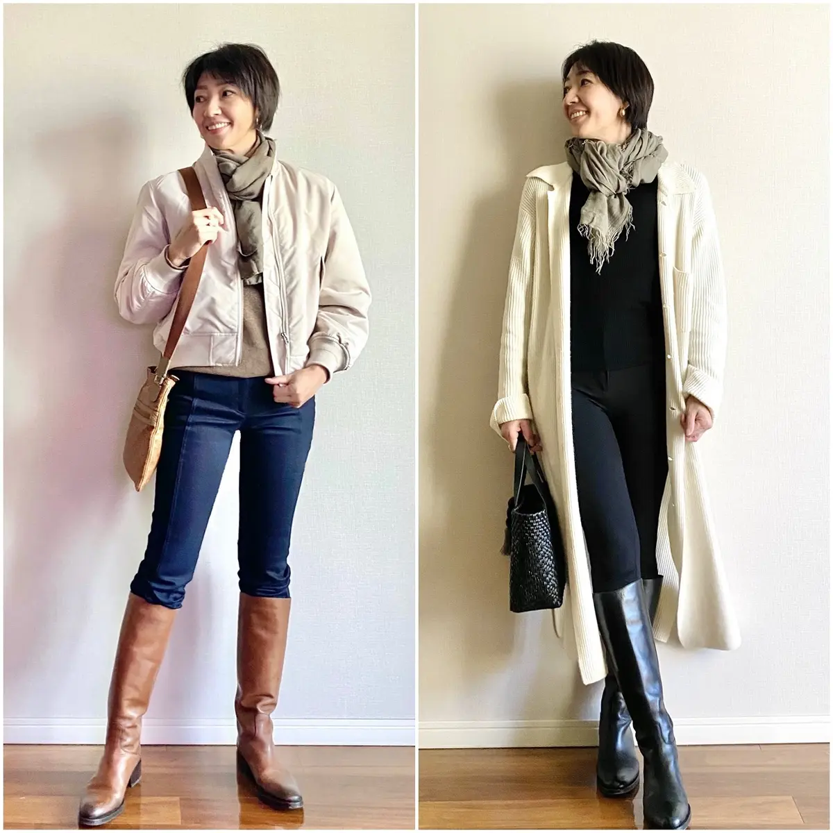 白を効かせたアウターコーデ ～2styles～