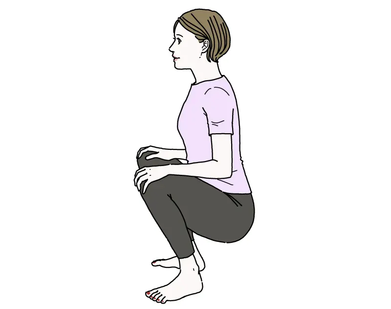 OurAge×Webエクラ  手を膝に当てるスクワット