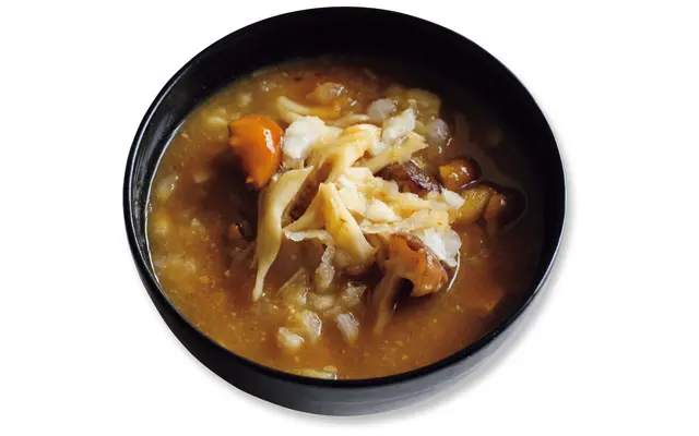 大根おろしときのこの味噌汁