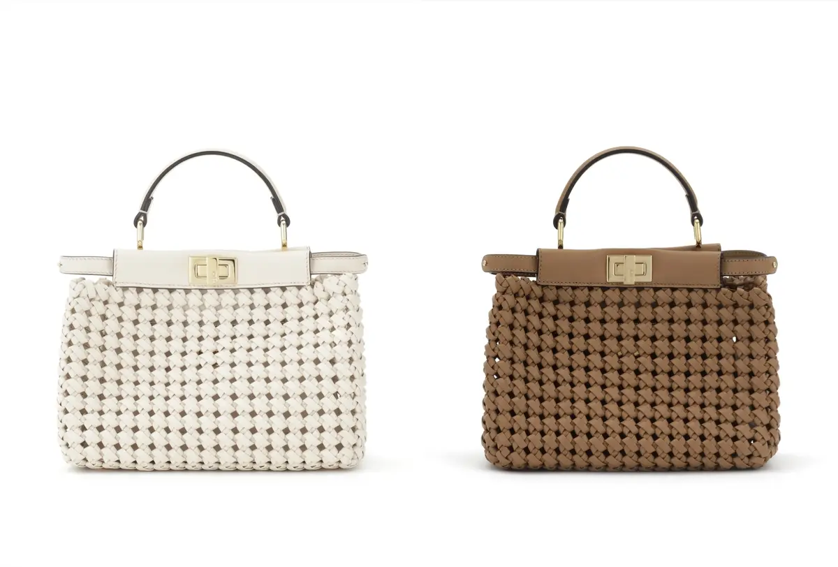 フェンディ バッグ「ピーカブーミニ」ホワイトとベージュ