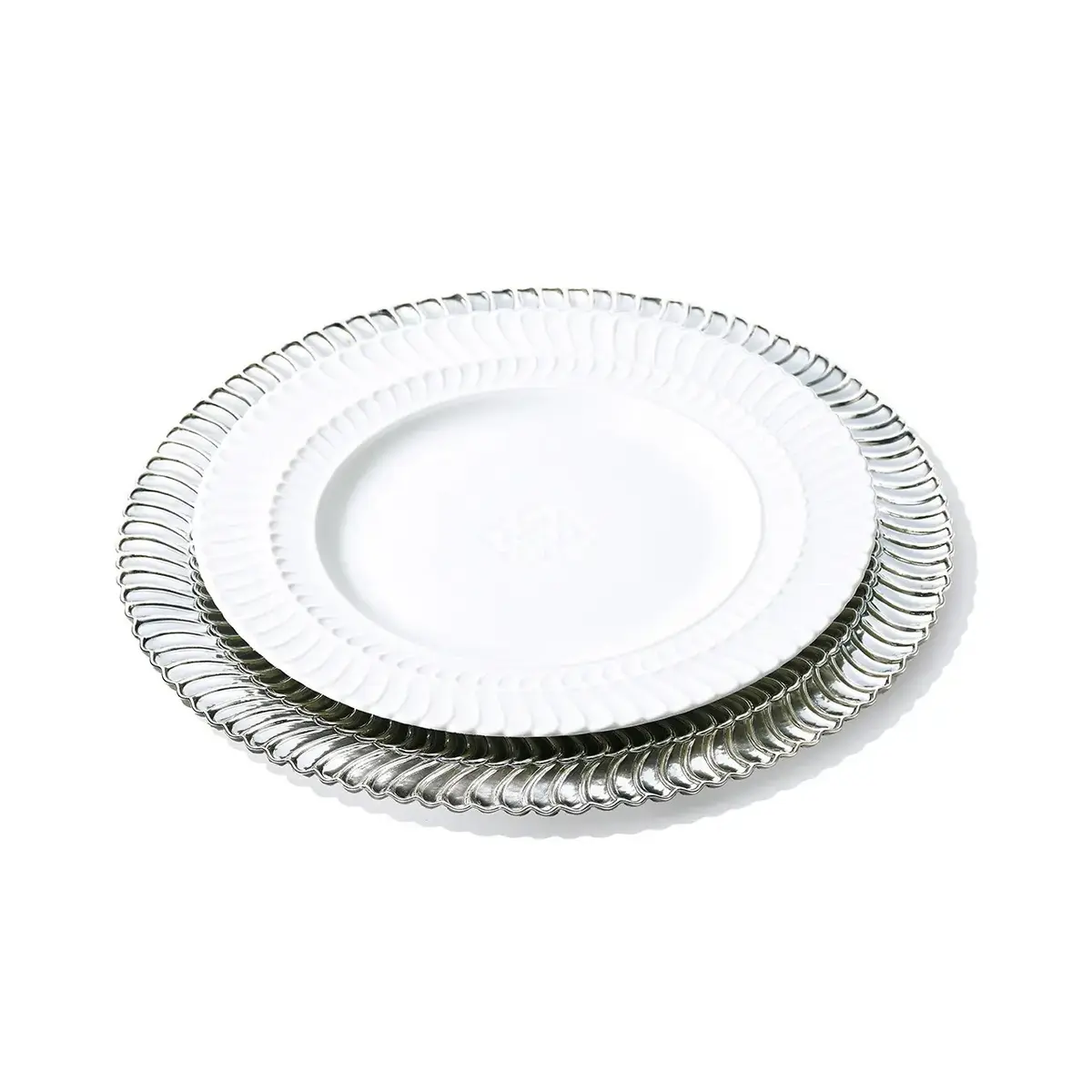 ブチェラッティの「ダブルルーシュ」ディナープレート＆「ルーシュ」シルバープレート