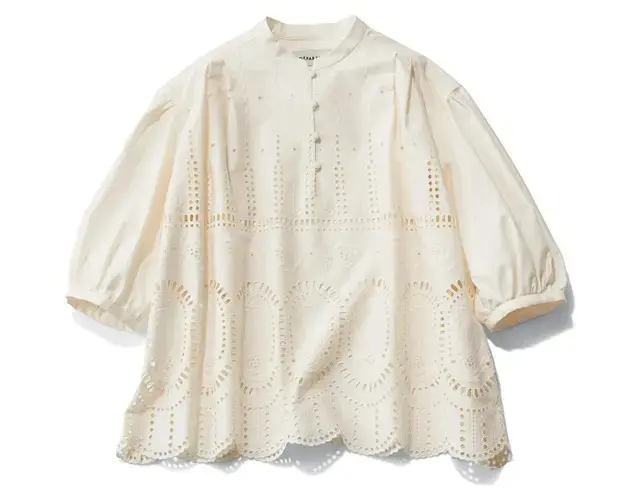 【おしゃれ刷新力のあるレース】新鮮な自分を発見！ 切れ味のいい白レーストップス